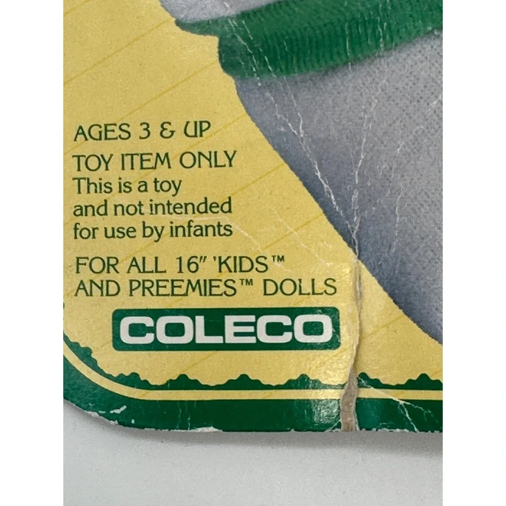 Vintage 1984 Cabbage Patch Kids Doll Yellow Sneakers Socks Coleco 3966 Sealed